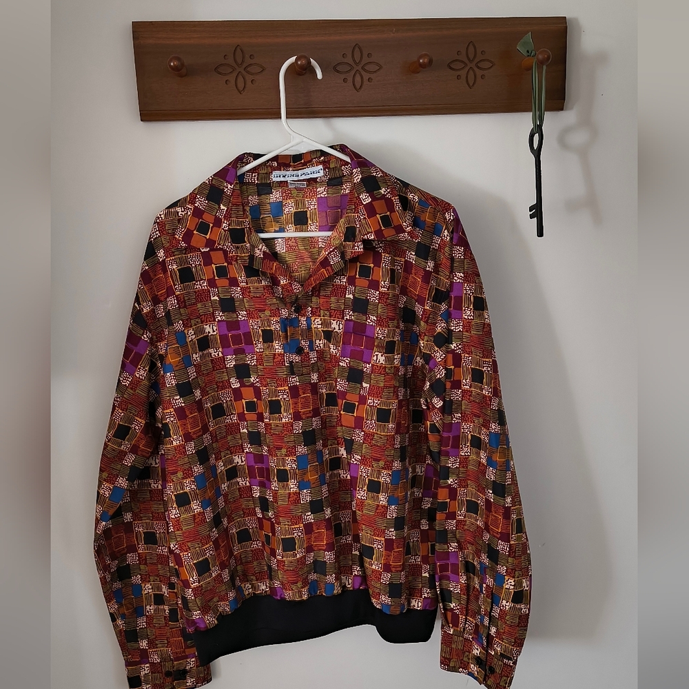 Funky 90s Pattern Polyester Pullover Shirt